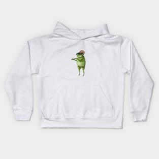 Flute Playing Frog Kids Hoodie